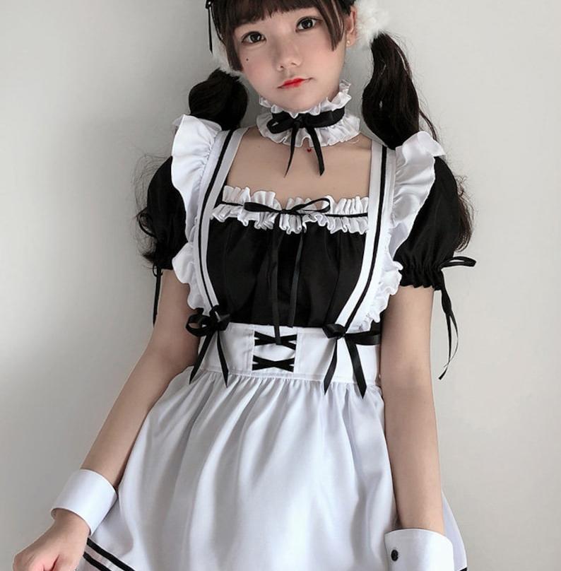 Sexy Cosplay Maid Costume Anime Women French Maid Outfit Dress Schoolgirl Lolitafashion Dress Uniform Sexy Plus Size Cosplay Princess Gowns