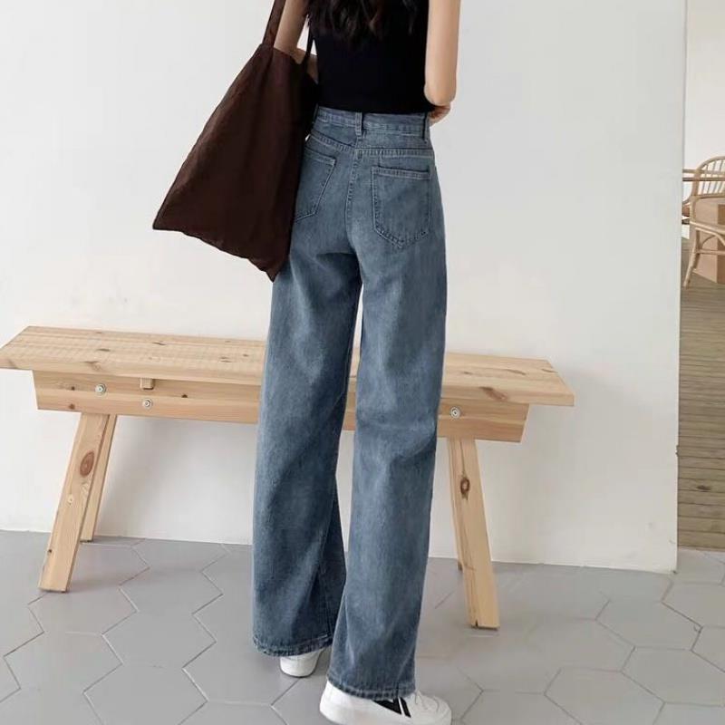 Woman Jeans High Waist Clothes Wide Leg Denim Clothing Blue Streetwear Vintage Quality Fashion Harajuku Straight Pants