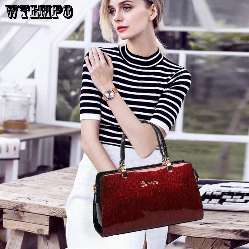 Women's Bag Fashion Handbag Messenger Bag Shoulder Bag Leather Texture Patent Leather Bag