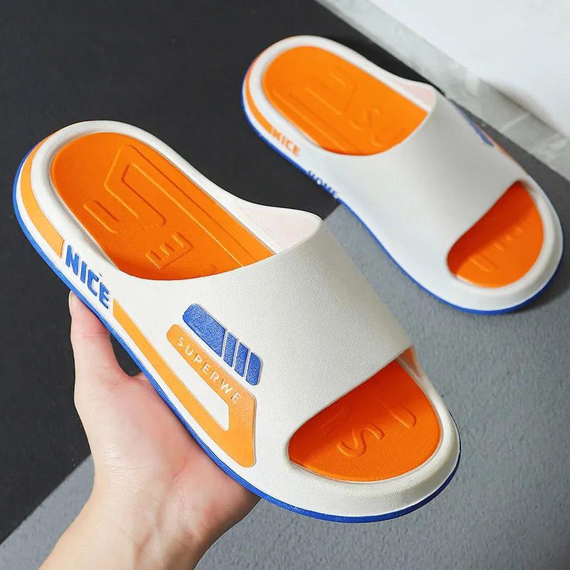 Men's Summer Slippers Wear Thick Bottom Sandals Couples Outdoor Wear Sports Non-slip Flip-flops Household Indoor Bathroom Slippers Ladies Flip-flops