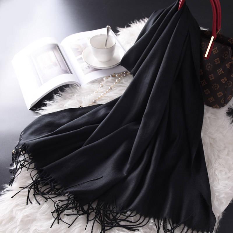 Women Scarf Women Autumn Winter Shawl Scarf Cashmere Scarves Solid Lady Wraps