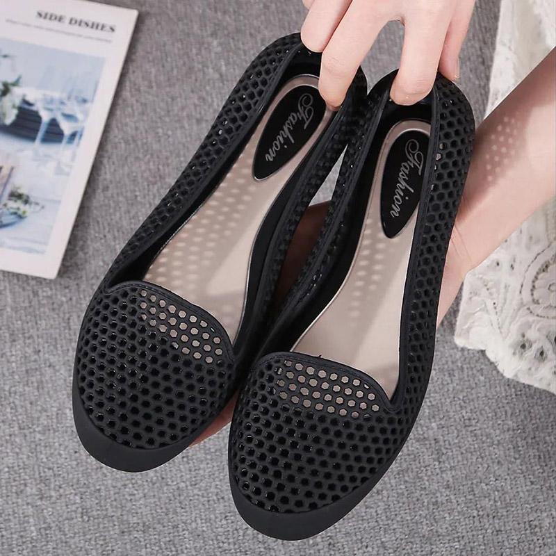 Women's Summer Sandals Hollow All-match Plastic Flat Casual Soft-soled Shoes