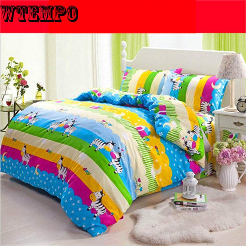 Home Textile Duvet Cover+Bed Sheet+Pillowcase Decoration Fashion Printing Room Bedding Set