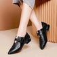 Oxford Shoes Women's Pointed Toe Mid-high Heel Thick Heel Leather Shoes Adult Synthetic Leather Women's Shoes Retro British Style Ladies Leather Shoes