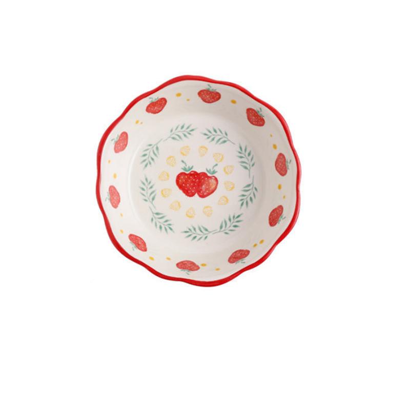 Ceramic Salad Bowl Cute Porcelain Bowl Rice Bowl Creative Small Bowl Household Bowl Single Dessert Bowl Fruit Plates