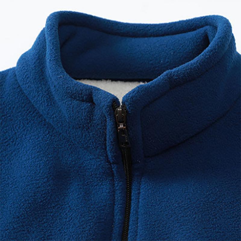 Lamb Wool Men's Autumn and Winter Jackets Plus Fleece Thickening Warm Fleece Fleece Collar Polar Fleece Casual Jacket