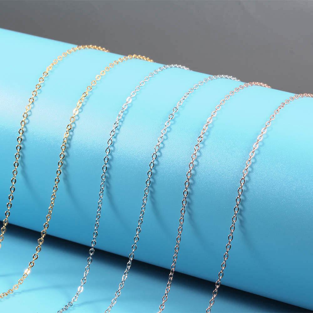 1.2mm Copper-plated Jewelry 45 + 5cm (extended Chain) Classic O-shaped Chain Simple Cross Chain