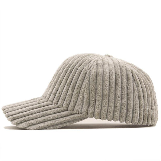 Men's Trendy Baseball Cap Warm Corduroy Casual Women's All-match Solid Color Autumn Winter Peaked Cap Visor Hat