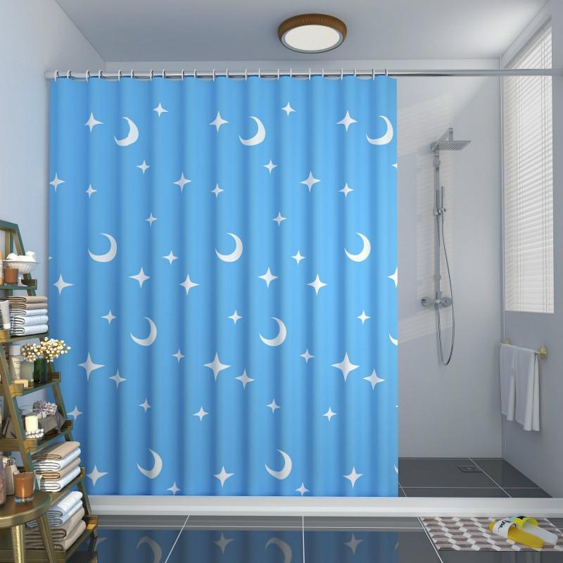 Punch-free Shower Curtain Thickened Sanitary Partition Shower Curtain Cloth Waterproof and Mildew-proof Shower Curtain