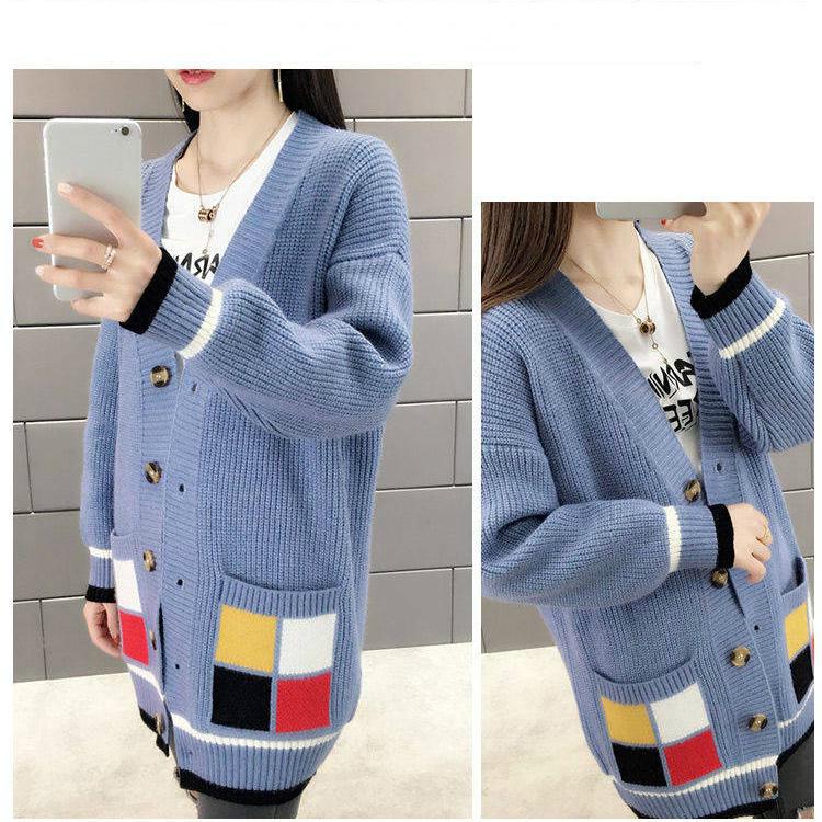 Women's Cardigan Knit Jacket Women's Trendy Cardigan Knit Sweater Wild Sweater Women