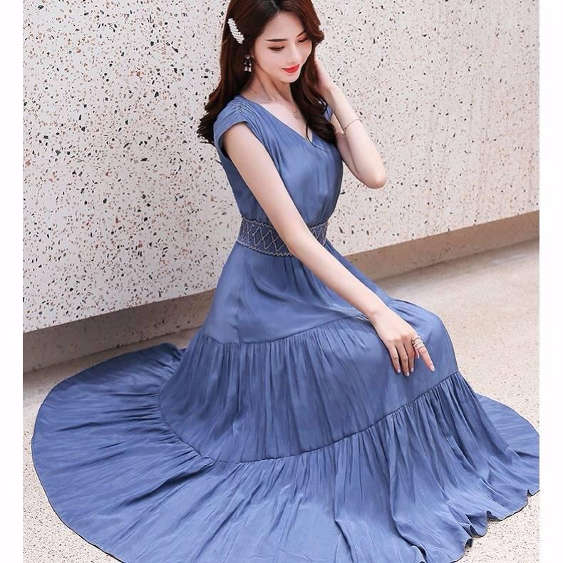 Womens Boho Solid Dress O-Neck Ladies Dresses Women Dress Sundress Maxi Dress Vestidos Verano