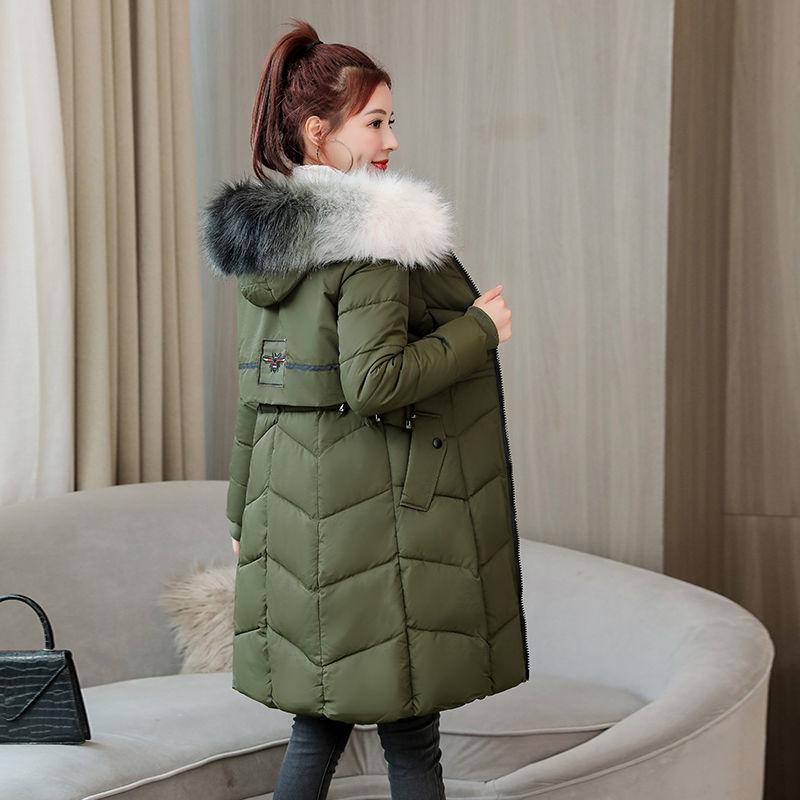 Large Fur Collar Women's Fashion Trend Cotton-padded Jacket Over The Knee Mid-length Women's Slim Slimming Warm Plus Size Winter Jacket