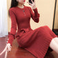 Waist long-sleeved round neck sweater bottoming skirt fashion women's long sweater over the knee