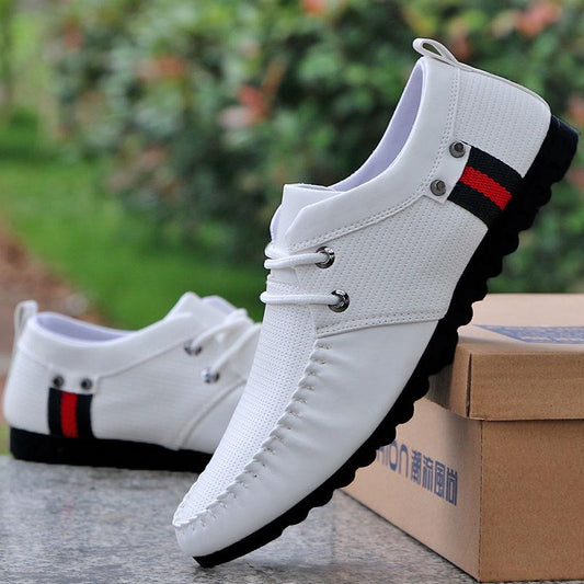 Men's casual shoes Peas shoes men's small leather shoes breathable men's small white shoes