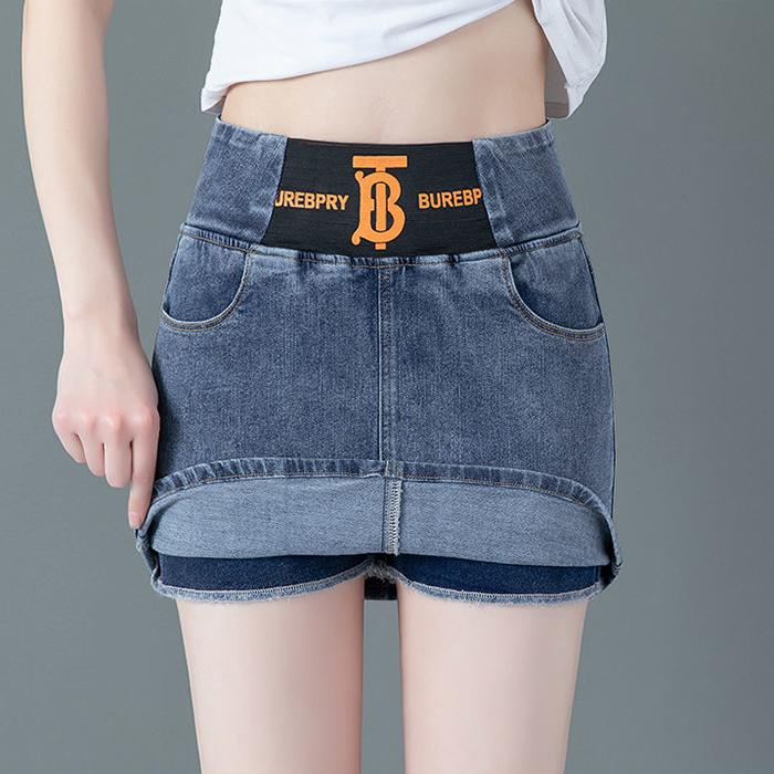 WTEMPO Summer Women Denim Shorts Jeans Washed Denim High Waist Casual Shorts Sexy Skirt