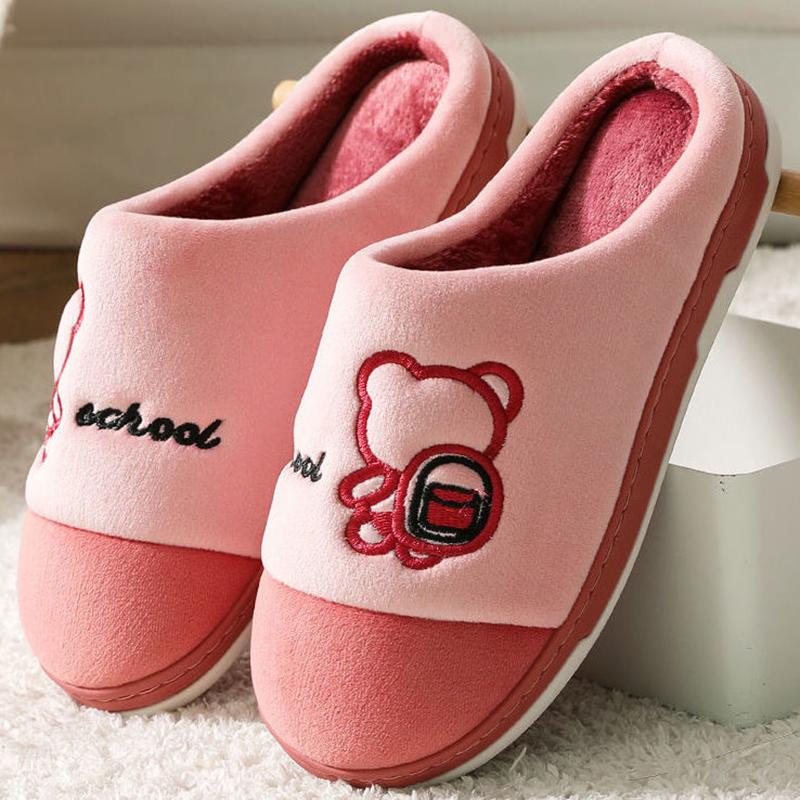 Winter Couple Thickened Non-slip Slippers Home Warm Indoor Fur Slippers Cotton Slippers