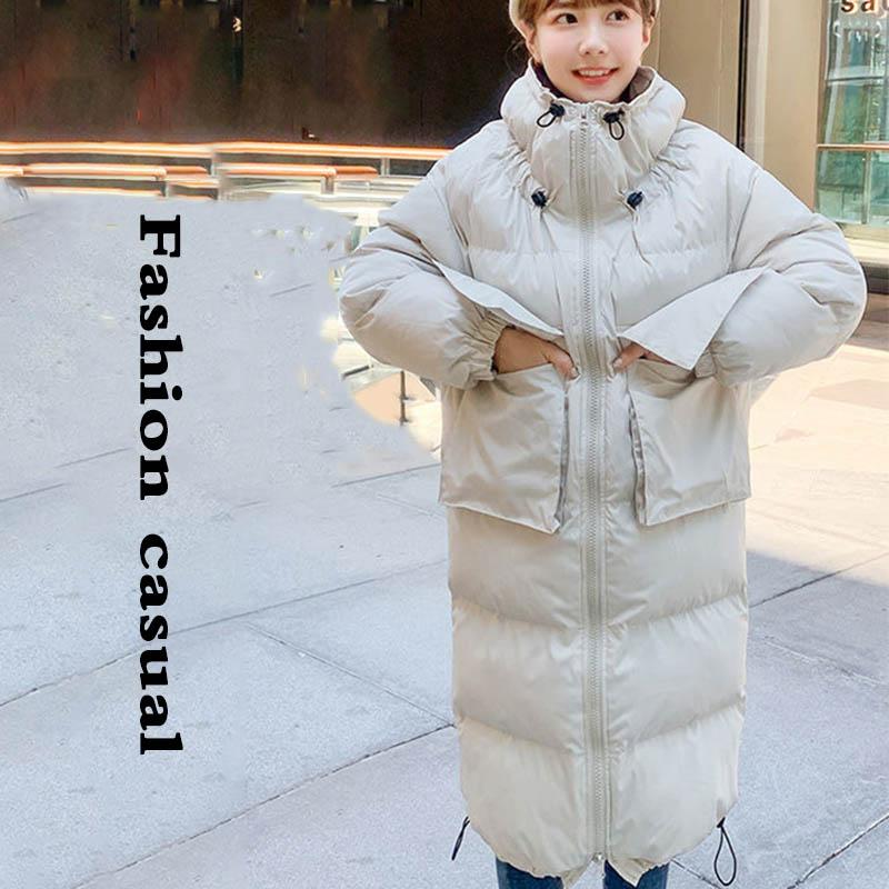 WTEMP Cotton-padded Jacket Women's Mid-length Padded Jacket Student Korean Style Loose Cotton-padded Jacket Women's Thick Coat