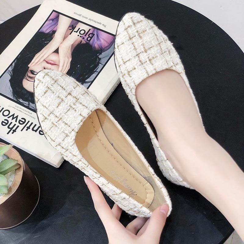 Women's Beanie Shoes Lazy Shoes Shallow Mouth Single Shoes Social One-legged  Flat-bottomed All-match Flat-bottomed