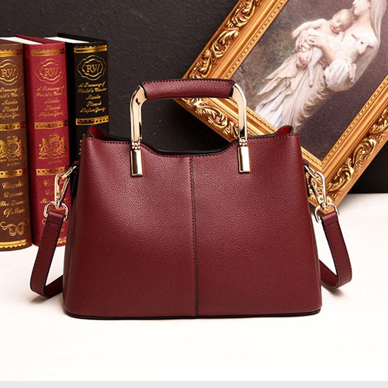 Ladies Bag Soft Leather One Shoulder Messenger Bag Fashion Large Capacity Handheld Leather Texture