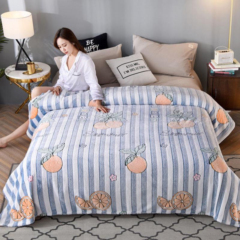 Winter Coral Blanket Warm Plush Sheets Double Quilt Spring and Autumn One-piece Flannel Blanket