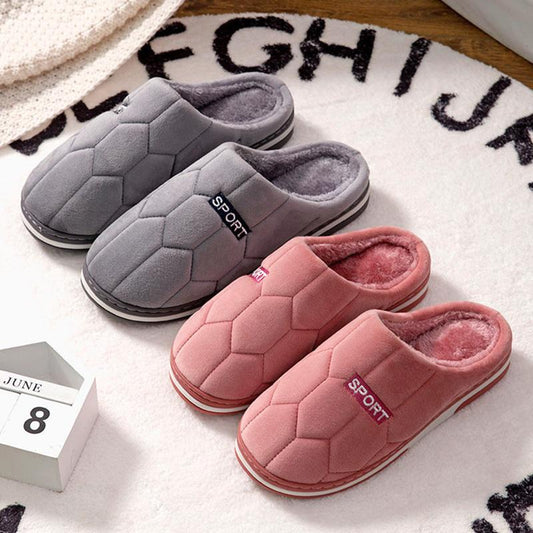 Thick-soled Non-slip Home Household Couple Slippers Warm Thick Plush Slippers Winter Unisex Indoor Cotton Slippers