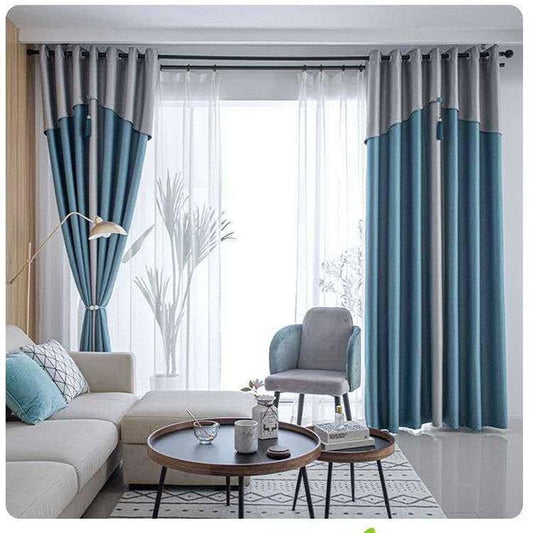 Nordic Finished Curtain Thickening and Full Blackout Bedroom Living Room Balcony Heat and Sound Insulation Curtain (150×270)