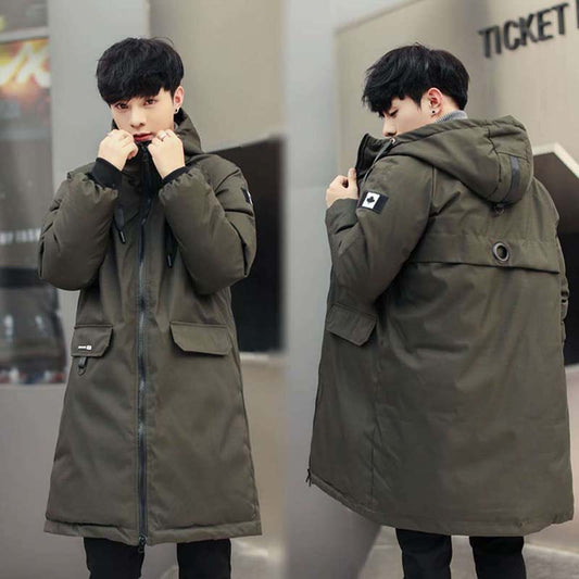 2021 New Cotton-padded Jacket Men's Winter Mid-length Thick Coat To Keep Warm and Large Size Youth Padded Jacket