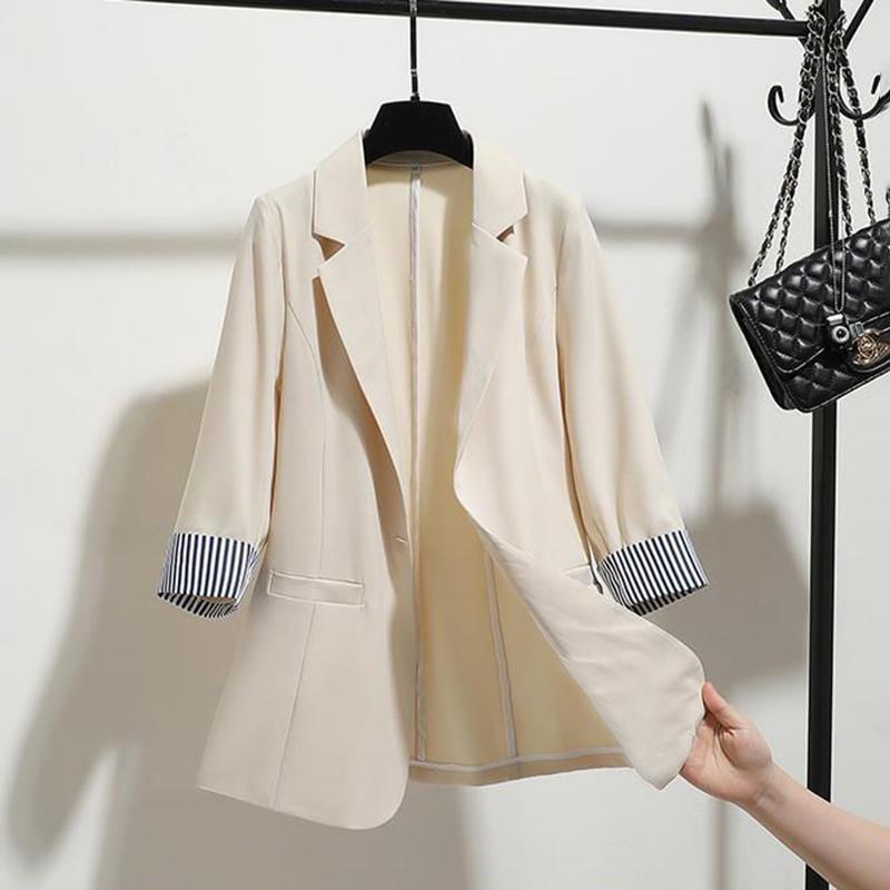 Women's Suit Jacket Slim Drape Thin Section Three-quarter Sleeve Elegant Blazer Jacket Ladies Loose Thin Coat Comfortable and Breathable