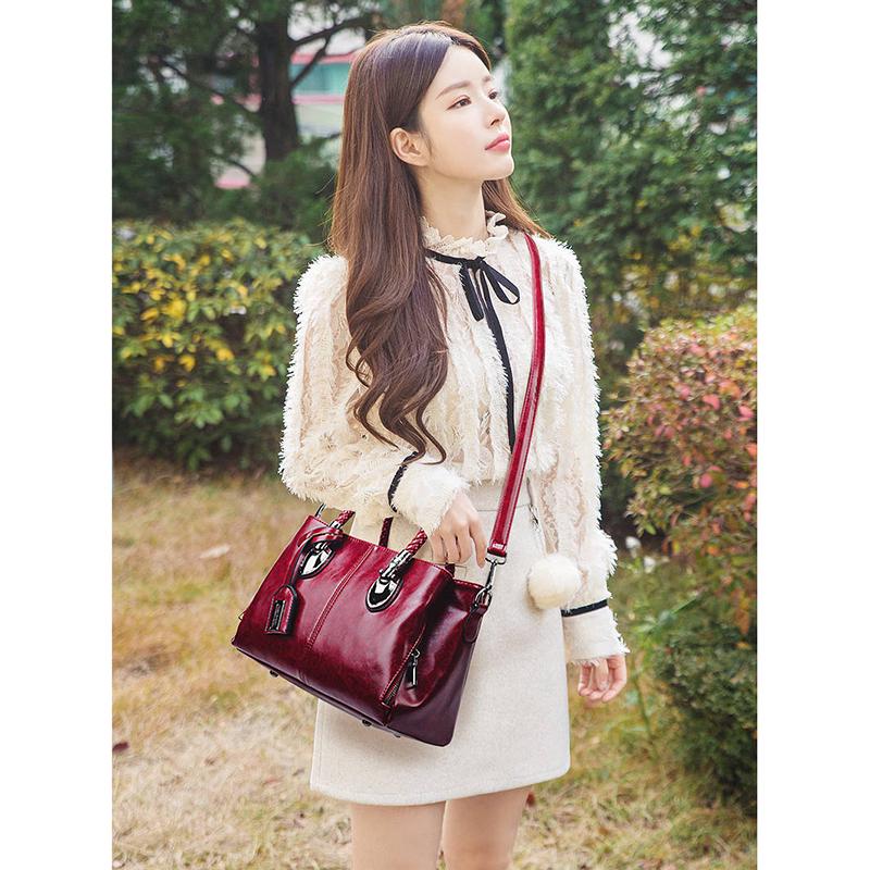 Shoulder Handbag Trendy wild Woman bag Patent leather bag Big capacity European and American style