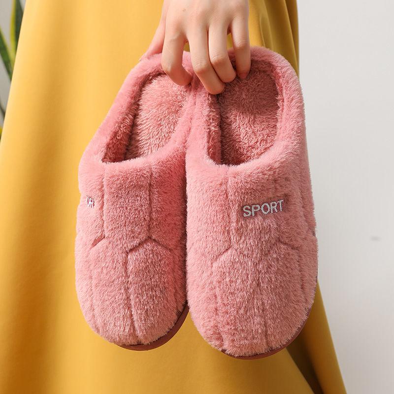 Cotton Slippers for Men and Women Fall/winter Indoor Plus Velvet Padded Non-slip Household Slippers