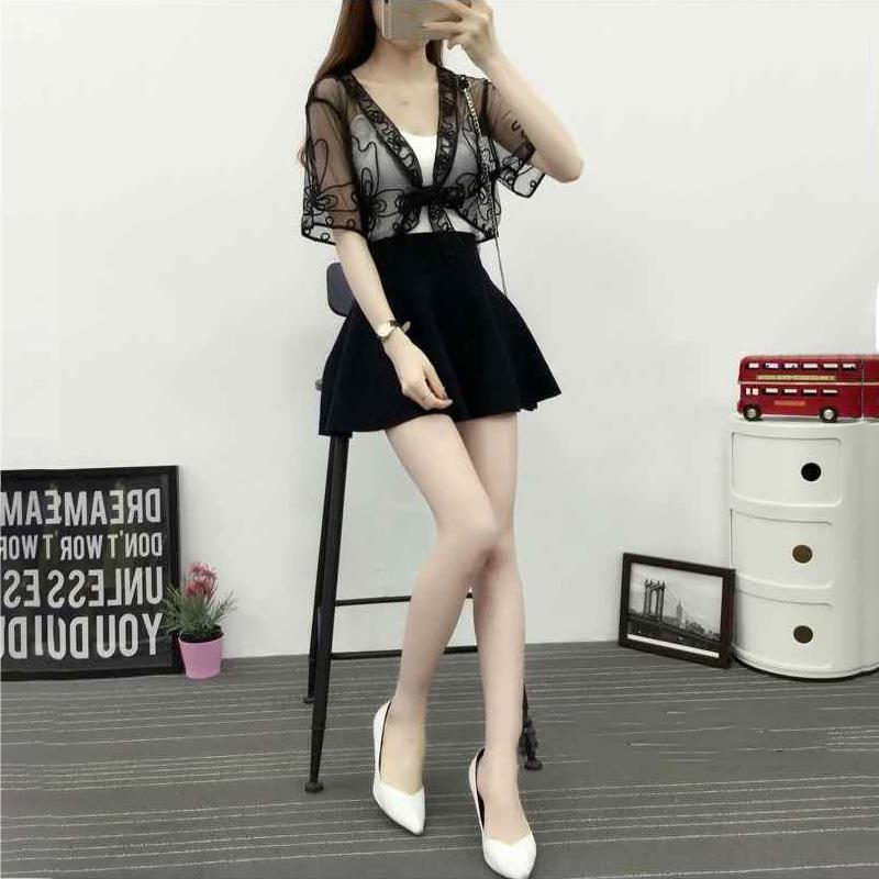 1 PCS Lace Chiffon Cardigan Thin Shawl WomenSun Protection Summer Short Coat Top