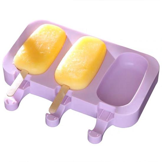 Homemade Food Grade Silicone Ice Cream Molds Ice Lolly Moulds Freezer Cartoon Ice Cream Bar Molds Maker with 100 Popsicle Sticks