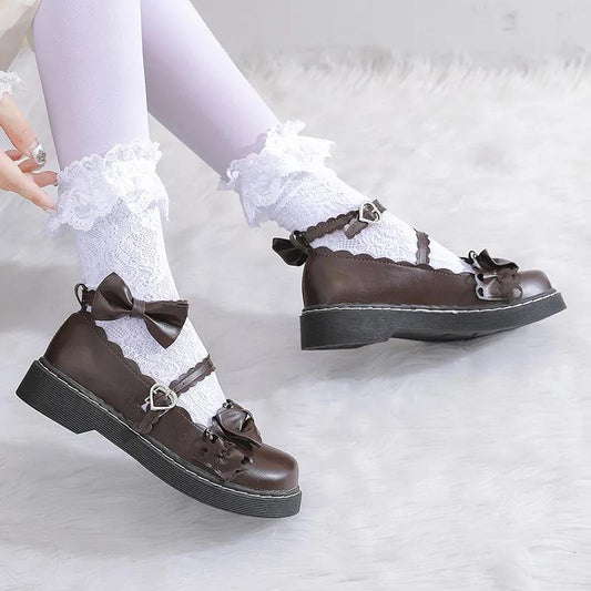 Lolita Shoes Japanese Loli Leather Shoes Tea Party Shoes Uniform Single Shoes Women Retro Thick Heel Shoes Cute Ladies Leather Shoes