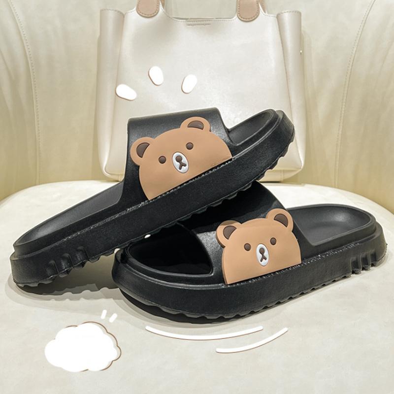 Ladies Bathroom Home Couple Sandals and Slippers Cute Cartoon Non-slip Go Out Men's Beach Slippers