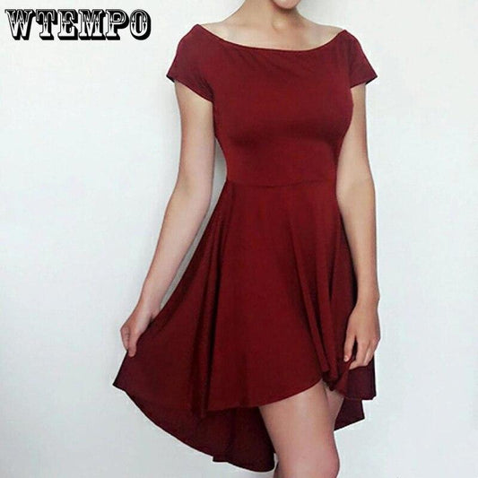 Sexy Off Shoulder Dresses for Women Summer Strapless Short Sleeve Dance Party Club Dress