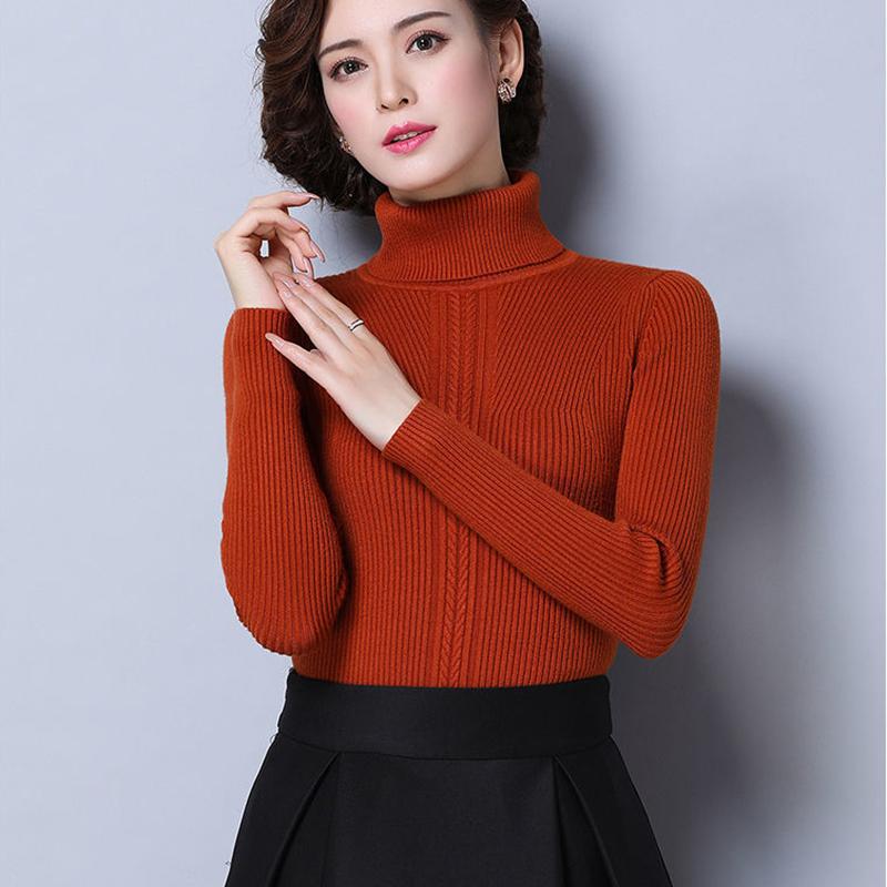 Women's Wool Sweater Winter High Neck Thick Knit Sweater Short Wild Sweater Pullover Slim Bottoming Shirt Plus Size