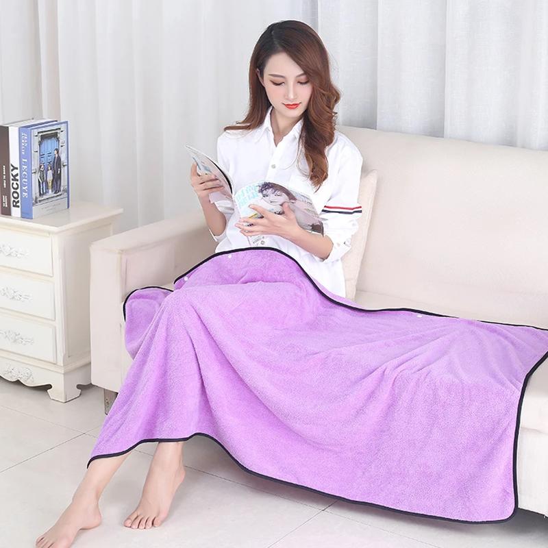 Extra Thick Bath Towel Coral Fleece Plus Velvet Warm Wearable Blanket Shawl Plus Size Bath Towel Hotel Adult Household Quick-dry Large Bath Towel