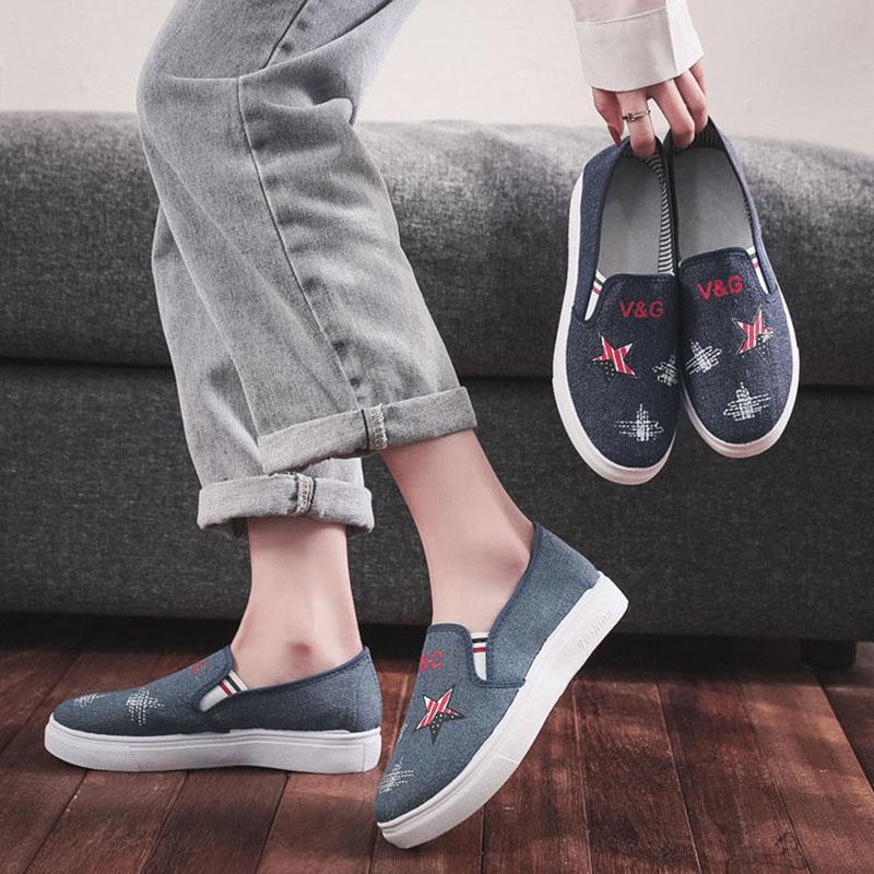 Old Beijing Cloth Shoes Women's One-foot Flat Soft Sole Single Shoes Breathable Canvas Shoes