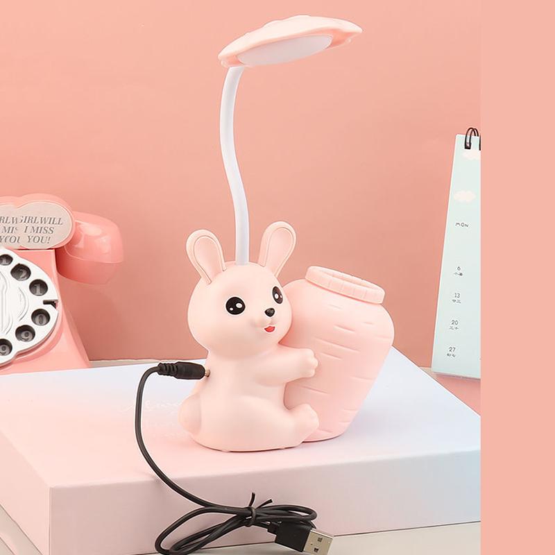 Led Student Pen Holder Desk Lamp Eye Protection Learning Plug Dual-use Dormitory Bedside Reading and Writing Lamp Bedroom Night Light