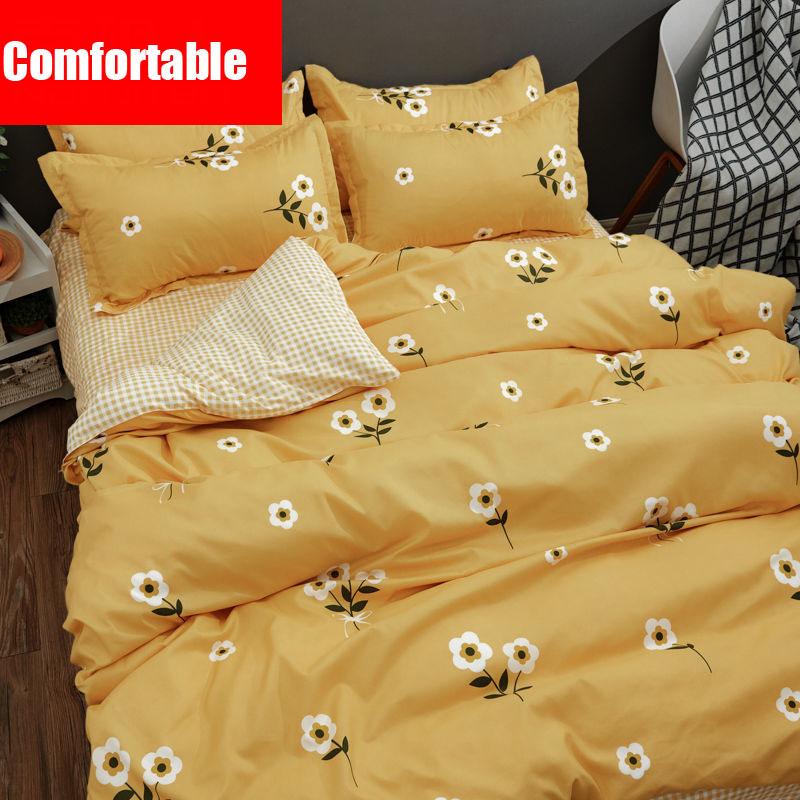 Thick Sanded Quilt Cover Net Red Cartoon Bed Linen Three-piece Bedding Luxury Soft Bed Linen + Quilt Cover + Pillowcase