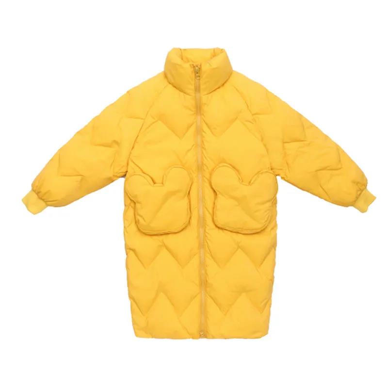 Girls' Cotton-padded Jacket Keep Warm Girl's Cotton-padded Jacket Mid-length Children's Winter Cotton Jacket