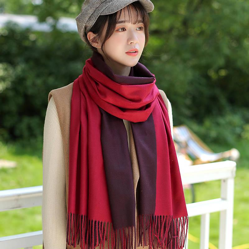 Scarf for Women Women's Long Cashmere Wrap Scarf Shawl Solid Color Stole Pashmina