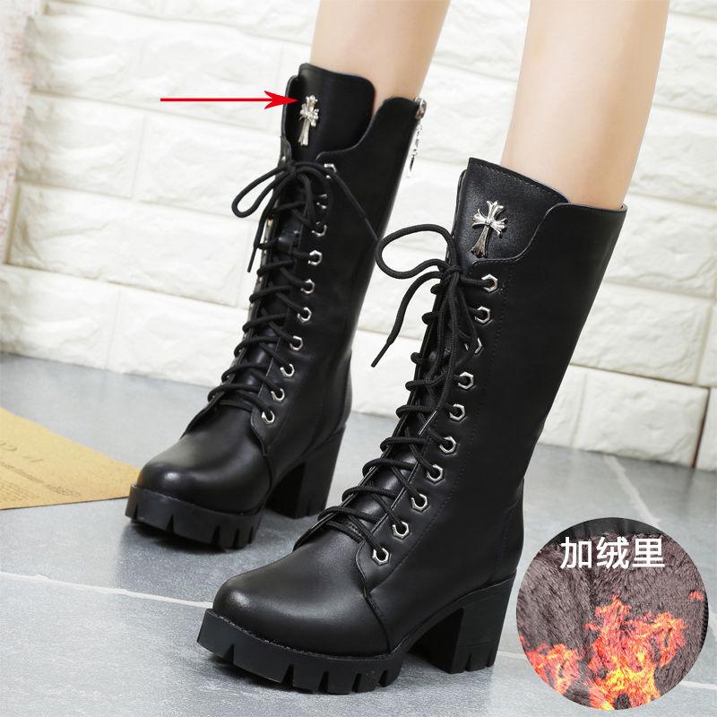 Autumn Winter Motorcycle Boots Women British Style Ankle Boots Gothic Punk Low Heel Boot Size 35-41