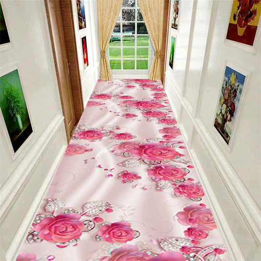 Golden Diamond Velvet Carpet Corridor Aisle Dirty Resistant Blanket Waterproof and Anti-slip Rugs for Living Room