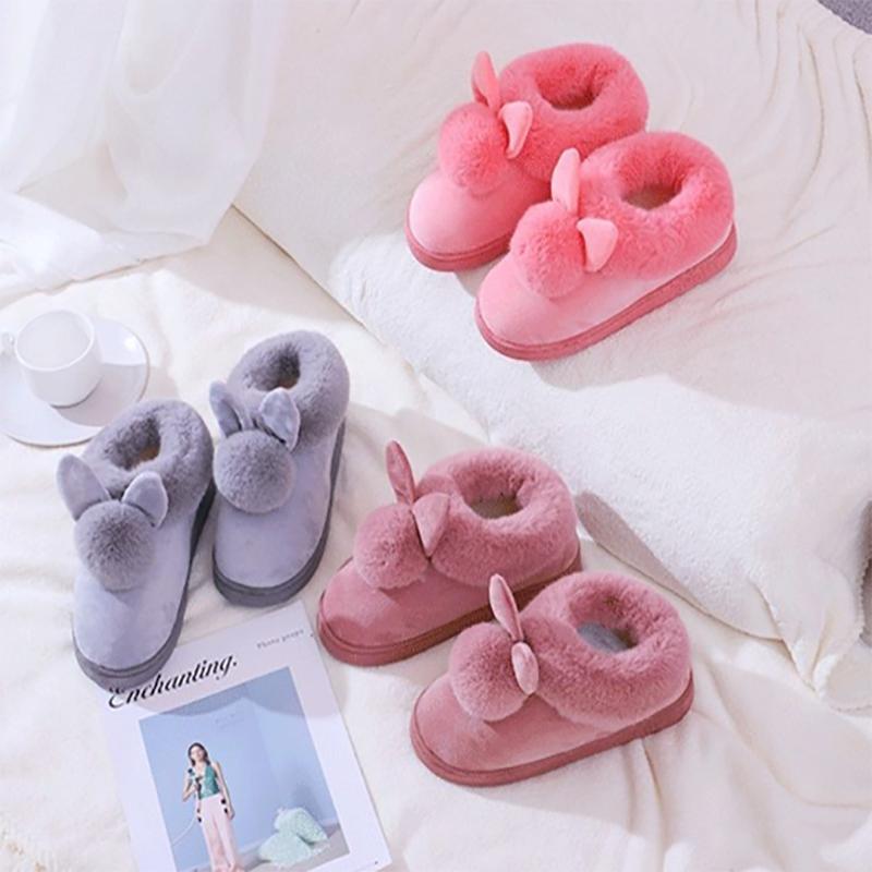 Autumn and Winter Cotton Slippers Indoor Non-slip Soft-soled Shoes Keep Warm Simple Plush Cotton Shoes Fashionable and Cute