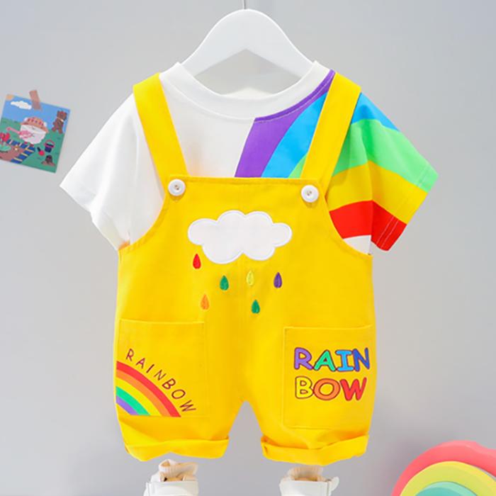 Boys' Summer Suit and Air  Children's Clothing Summer Baby One Year Old Children's Clothing Boys' Summer Short Sleeve Suit