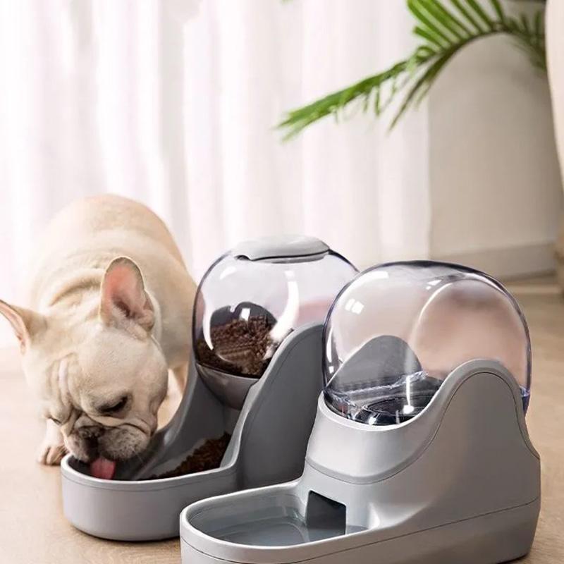 3.7L High capacity Non-slip Cat Bowls Unplugged Pet Food Dispenser Water Feeder Bowls Dogs Feeders Double Bowls Drinking Feeding Bowls