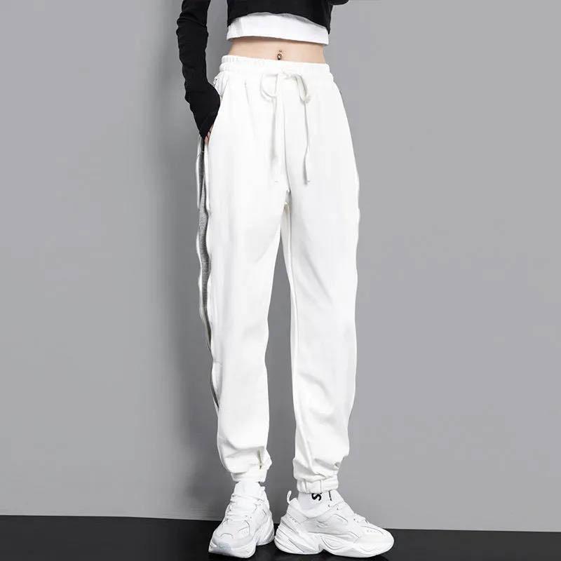 Trend Sweatpants Ladies Loose Feet White Gray Ins Casual Cotton Plus Size Pants Women Fashion