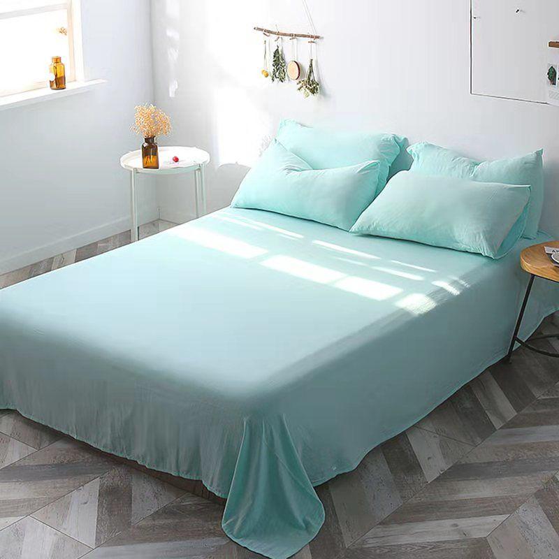 Spring Summer Solid Color Summer Thin Bed Linen Single-piece Washed Cotton Bed Linen Plus Bed Linen Extra Large Family