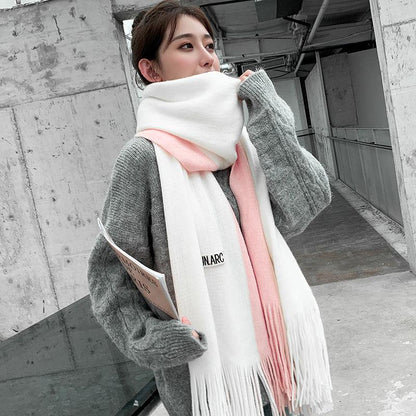 Women Shawl Scarf Autumn Winter Fashion Stripe Pashmina Scarves Warm Tassel Hijab Stole Scarfs